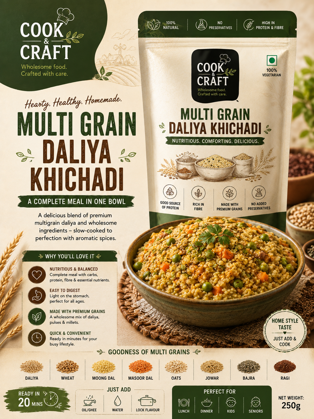 Multi Grain Daliya Khichadi