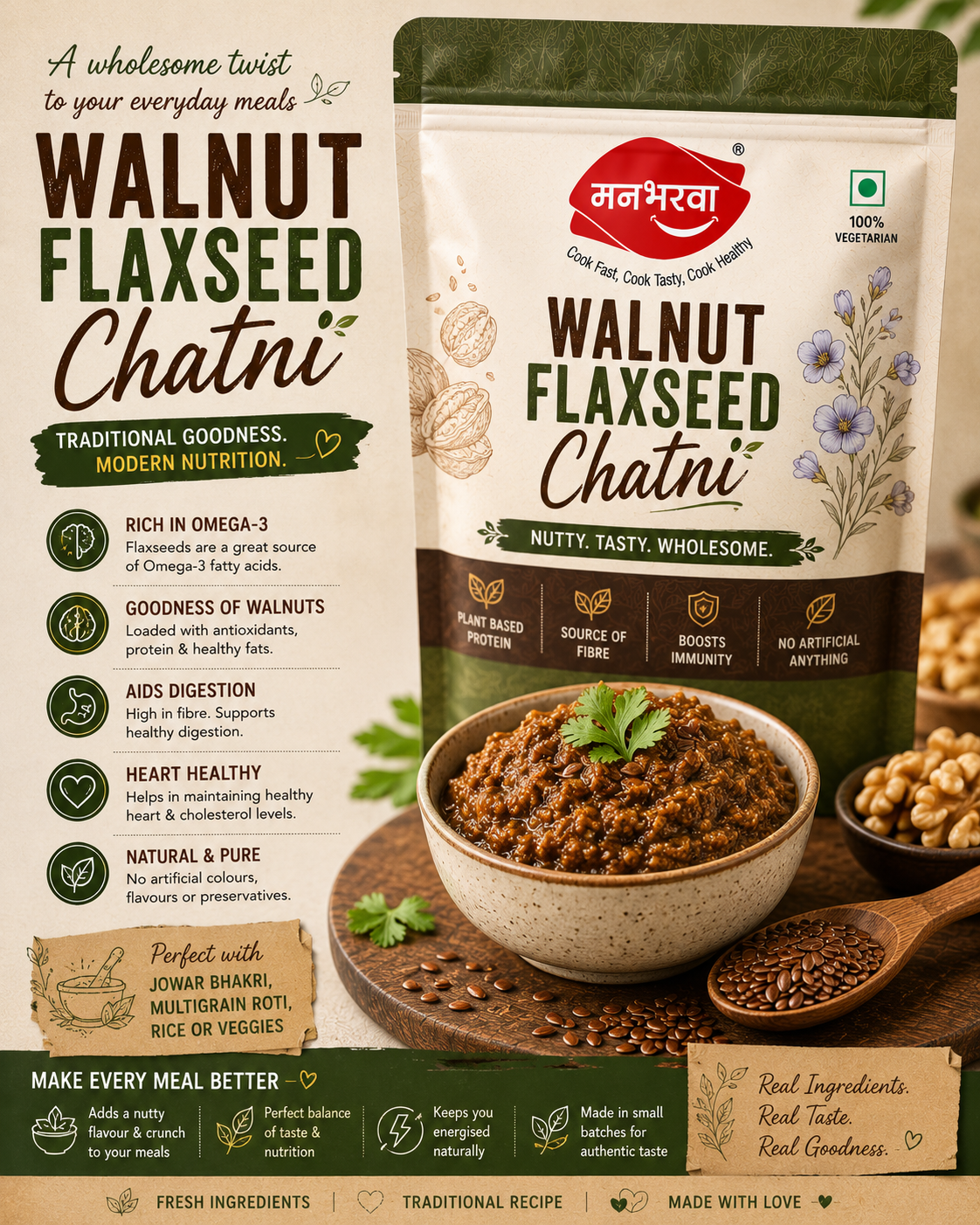 Walnut Flaxseed Chatni